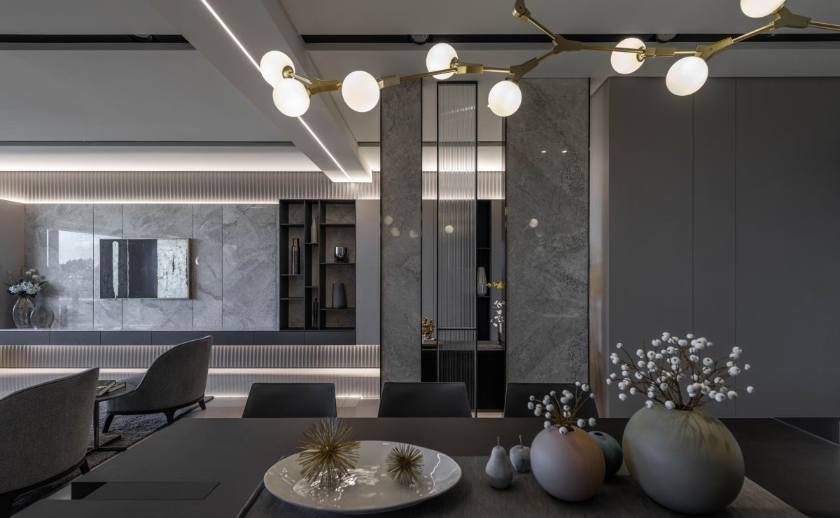 平墅室内设计效果丨现代风混搭低调奢华感营造星级酒店氛围